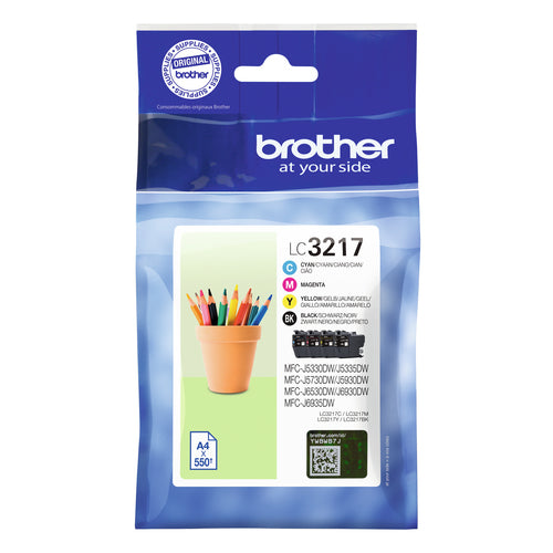 Brother LC-3217VAL ink cartridge 4 pc(s) Original Black, Cyan, Magenta, Yellow Brother LC-3217VAL ink cartridge 4 pc(s) Original Black, Cyan, Magenta, Yellow